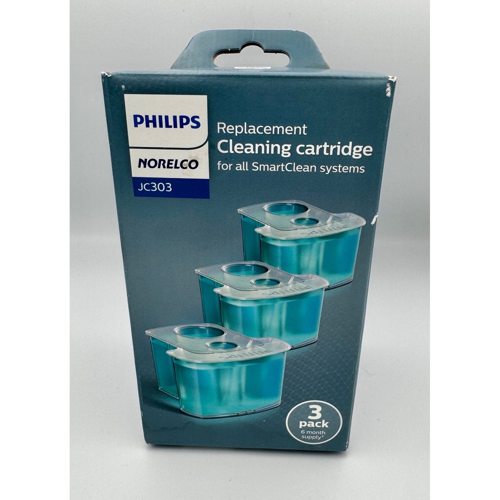 New Philips Norelco JC303 SmartClean Replacement Cleaning Cartridge 3-Pack Rare